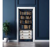 3D Adesivo per Porta 77x200 cm, Libreria Carta da Parati Autoadesiva per Porte Interne, Creativo, Decorazione per Camera da Letto, Soggiorno, Casa
