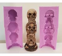 3D Alto Totem Skulls Halloween Cibo Sicuro Silicone Stampo Per Cioccolato, Clay