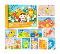 3D Animal Sticker Craft | 12 pezzi Fun 3D Cartoon Game - Kids Animal Foam Puzzles | for Desktop Christmas Art-Project School Home Party Hobby Leisure-Time Family-Activity