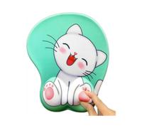 3D animation silicone wrist rest mouse pad, gaming office wrist rest mouse pad, white cat non-slip gel animation wrist rest.