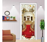 3D Art Adesivi Per Porte Fotomurali Autoadesivi - Fiori Della Scala Del Palazzo - Decalcomanie Per Porte Peel And Stick Carta Da Parati Per Porta Rimovibile Impermeabile In Vinile 100 X 21-7104684212
