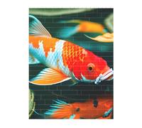3D Art Brick Puzzle 141Pcs Mattoni Block Puzzle Creativo DIY Building Blocks Pretty Koi Fish Stampato