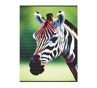 3D Art Brick Puzzle 141Pcs Mattoni Block Puzzle Creativo DIY Building Blocks Zebra e Giraffa Stampato