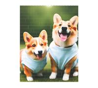 3D Art Brick Puzzle 141Pcs Mattoni Block Puzzle Creativo FAI DA TE Building Blocks Indossare Vestiti Corgi Cani Stampato