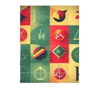 3D Art Brick Puzzle 141Pcs Mattoni Block Puzzle Creativo FAI DA TE Building Blocks Scuola Matematica Simboli Stampati