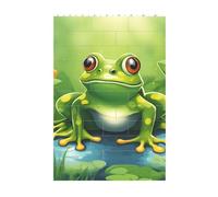 3D Art Mattone Block Puzzle FAI DA TE Creativo Building Blocks Divertente Scrivania Decor Jigsaw Cartoon Rana Verde Stampa 37 Pz