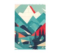 3D Art Mattone Block Puzzle FAI DA TE Creativo Building Blocks Divertente Scrivania Decor Puzzle Viaggio Montagna Paesaggio Stampa 37 Pz