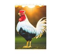 3D Art Mattone Block Puzzle FAI DA TE Creativo Building Blocks Fun Desk Decor Jigsaw Shine Gallo Stampa 37 Pz