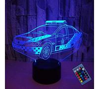 3D Auto della Polizia Luce Notturna 16 Colori Mutevoli Telecomando USB Potere Toccare Cambiare Illusione Ottica Lampada Arredamento Lampada LED Lampada da Tavolo Bambini Brithday Natale Regalo