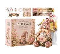 3D Beaded Gnome DIY Kit, Cute Animals Gnome Bead Embroidery Kit, Gnomes Making With Instruction | 3D Beading Kits Complete Materials For DIY Crafts Home Decor Girls Teens Adults Birthday Christmas