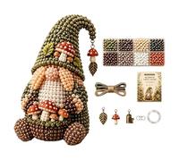 3D Beaded Gnome DIY Kit | DIY 3D Beaded Gnome Craft Kits | Suitable For Beginners, Adults, And Enthusiasts. Includes Beads, Thread, Needle, And Instructions For Crafting Festive Holiday Decor To Displ