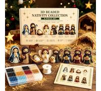 3D Beaded Nativity Collection DIY Kit, Collezione Presepe 3D Con Perline Kit DIY, Kits Perline Presepi Natalizi Fatti Mano Con Istruzioni, Set Decorazioni Natalizie Statuine Perlines Ricamo Presepe