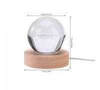 3D Bedside Night Light Crystal Ball Round Children's gift Whale Colored Lights Home Decoration 6cm decorationthe galaxy