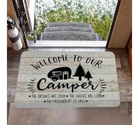 3D Benvenuti al nostro Tappetino per camper - 1 tappetino assorbente per uso interno ed esterno, ideale per viaggi in camper e orazioni domestiche Tappetini da patio per RV - 60x90cm