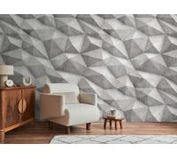 3D Beton-Vliestapete Con Geometrica E Grande Superficie Musterwiederholung - Gr