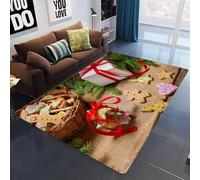 3D Biscotti Di Natale Stampa Tappeto Salotto Grande Pelo Corto Moderno, Moquette Antiscivolo, Grandi Soggiorno Camera Da Letto Decoraz 140 X 200 Cm - Pulizia Facile - Poliestere /4356923874621