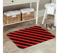 3D Black And Red Stripes Striped Geometric Lines Non-slip Floor Mat Carpet Rug for Kitchen Entrance Balcony Footpad Mats-50x80cm