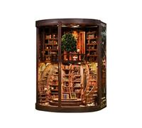3D Book Nook Kit, Casa Miniatura 3D DIY In Legno con Luce LED Touch, Biblioteca Rotante A Due Livelli, Libreria Ad Albero e Copertura In Acrilico Intelligent Tree