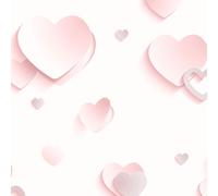 3D Brillantini Cuori Farfalle Parati Rosa Bianco Caratteristica Muro Bambini