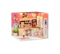 3D Building Model Kit My Small Scene Miniature Modello Giocattolo in Legno Con Con Mini Copertura Polvere In Miniatura Negozio Adulti Negozio Cortile Kit Miniatura Ruote Kit Dipartimento In Legno Case