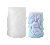 3D Bunny Candle Mold - Embossed Cylindrical Silicon Mołd For Ařomatherapy Candles & Figurines | Easy-Release DIY Cândle Making Kit, Perfect For Easter Crafts, & Home Wax Creations, Professional