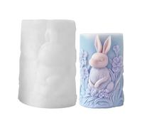 3D Bunny Candle Mold - Embossed Cylindrical Silicon Mołd For Ařomatherapy Candles & Figurines | Easy-Release DIY Cândle Making Kit, Perfect For Easter Crafts, & Home Wax Creations, Professional