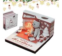 3D Calendar 2026 - Christmas Bear Tear Away, Creative 3D Paper Sculpture Notepad Calendar | Desktop Decor & Planner for Home, Office, Teacher, Student, School, Gift Birthday & Christmas