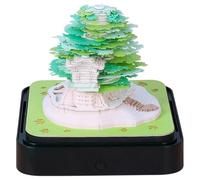 3D Calendar 2026, Desk Calendar 3D Memo Pad Non-stick Sticky Notes, Paper Carving Art Memo Pad Notepad Gift with LED Light, Tear Off Calendars DIY Decorative Gift (#E-1)