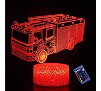 3D Camion dei Pompieri Luce Notturna 16 Colori Mutevoli Telecomando USB Potere Toccare Cambiare Illusione Ottica Lampada Arredamento Lampada LED Lampada da Tavolo Bambini Brithday Natale Regalo