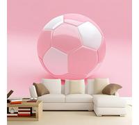 3D Carta Da Parati 350 x 256 cm Decorazione Murali, 3D Carino Pallone da calcio rosa Poster Giganti Da Parete Per Sfondo Salotto Camera da letto Ufficio Corridoio Rosa Papel Decorativo Pared