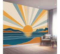 3D Carta Da Parati 350 x 256 cm Decorazione Murali, Boemia Costa Dune di sabbia Poster Giganti Da Parete Per Sfondo Salotto Camera da letto Ufficio Corridoio Arancia Papel Decorativo Pared