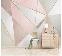 3D Carta Da Parati Astratto Creativo Geometrico Rosa Triangolo | Facile da Installare Ideale per Decorazioni di Lusso su Misura Uffici Soggiorni Camere Letto Pareti Dietro il TV-250cm×170cm