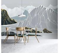 3D Carta Da Parati Astratto Inchiostro Linee Paesaggio | Facile da Installare Ideale per Decorazioni di Lusso su Misura Uffici Soggiorni Camere Letto Pareti Dietro il TV-350cm×256cm