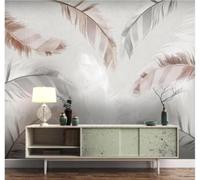 3D Carta Da Parati Astratto Minimalista Dipinto A Mano Acquerellato Piume | Facile da Installare Ideale per Decorazioni di Lusso su Misura Uffici Soggiorni Camere Letto Pareti Dietro il TV-400cm×280cm