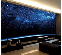 3D Carta Da Parati Bello Fiabesco Blu Cielo Stellato Universo | Facile da Installare Ideale per Decorazioni di Lusso su Misura Uffici Soggiorni Camere Letto Pareti Dietro il TV-150cm×105cm
