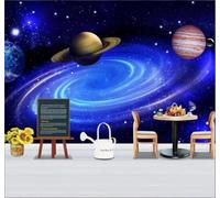 3D Carta Da Parati Cartoon Estetico Blu Cielo Stellato Pianeta | Facile da Installare Ideale per Decorazioni di Lusso su Misura Uffici Soggiorni Camere Letto Pareti Dietro il TV-430cm×300cm