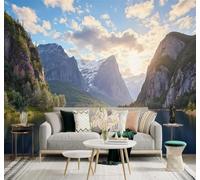 3D Carta da Parati Cime Montuose Lago Tranquillo Riflessi Luce Del Sole | Murales Creativi e Moderni Per la Casa Studio Soggiorno Camera da Letto Divano Sfondi Decorazioni Murali di Lusso-430cm×300cm