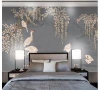 3D Carta Da Parati Classico Sobrio Dipinto A Mano Fiori E Uccelli Arte | Facile da Installare Ideale per Decorazioni di Lusso su Misura Uffici Soggiorni Camere Letto Pareti Dietro il TV-200cm×140cm
