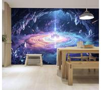 3D Carta Da Parati Cristallo Grotta Castello Via Lattea | Facile da Installare Ideale per Decorazioni di Lusso su Misura Uffici Soggiorni Camere Letto Pareti Dietro il TV-150cm×105cm