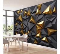 3D - Carta da parati da parati geometrica moderna in tessuto non tessuto, 400 x 280 cm, con immagine panoramica, per soggiorno, camera da letto, camera dei bambini, decorazione murale con forme