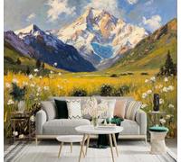 3D Carta da Parati Disegni A Mano Libera Vette Fiori Selvatici Ruscelli | Murales Creativi e Moderni Per la Casa Studio Soggiorno Camera da Letto Divano Sfondi Decorazioni Murali di Lusso-150cm×105cm