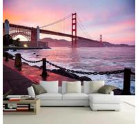 3D Carta Da Parati Estetico Tramonto Creativo Ponte Panorama Marino | Facile da Installare Ideale per Decorazioni di Lusso su Misura Uffici Soggiorni Camere Letto Pareti Dietro il TV-400cm×280cm