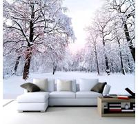 3D Carta Da Parati Estetico Tridimensionale Inverno Foresta Paesaggio | Facile da Installare Ideale per Decorazioni di Lusso su Misura Uffici Soggiorni Camere Letto Pareti Dietro il TV-430cm×300cm