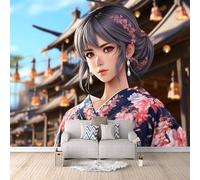 3D Carta Da Parati Fotografica Bella Ragazza TNT Murale alla moda Decorazione Fumetto Ristorante Soggiorno Tv Parete Camera Letto Decorazione Della Parete Murali-100x70cm
