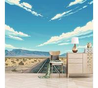 3D Carta Da Parati Fotografica Binari Ferroviari Sotto Il Cielo TNT Murale alla moda Decorazione Fumetto Di Nuvola Ristorante Soggiorno Tv Parete Camera Letto Decorazione-400x280cm