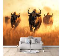 3D Carta Da Parati Fotografica Bisonte Delle Steppe TNT Murale alla moda Decorazione Libertà Selvaggia Ristorante Soggiorno Tv Parete Camera Letto Decorazione Della Parete Murali-300x210cm