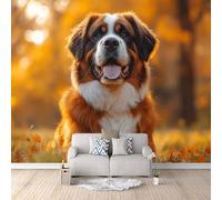 3D Carta Da Parati Fotografica Cane TNT Murale alla moda Decorazione Autunno Sulla Prateria Ristorante Soggiorno Tv Parete Camera Letto Decorazione Della Parete-300x210cm