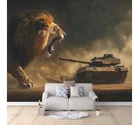 3D Carta Da Parati Fotografica Carro Armato Del Leone TNT Murale alla moda Decorazione Guerra Ristorante Soggiorno Tv Parete Camera Letto Decorazione Della Parete Murali-500x280cm