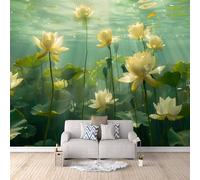 3D Carta Da Parati Fotografica Dipingere Fiori TNT Murale alla moda Decorazione Stagno Ristorante Soggiorno Tv Parete Camera Letto Decorazione Della Parete Murali-250x175cm