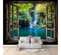 3D Carta Da Parati Fotografica Il Paesaggio Fuori Dalla Finestra TNT Murale alla moda Decorazione Semplice E Moderno Ristorante Soggiorno Tv Parete Camera Letto Della Parete Murali-100x70cm